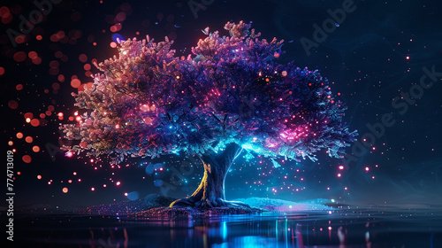 Fantasy magic tree, landsca...