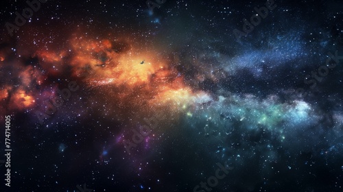 宇宙に輝く銀河の光 © fumoto-lab