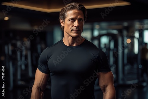 Confident Fitness  Mature Man Exiting Gym in Style