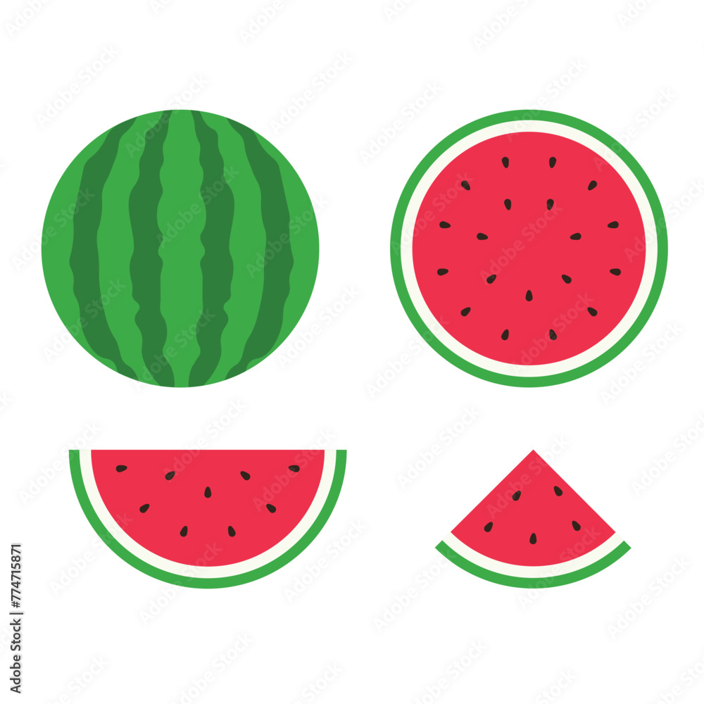 Set of fruits. Summer fruit collection. Fruits watermelon. Vegetarian and ecology food Set of fruits. Summer fruit collection. Fruits watermelon. Vegetarian and ecology food