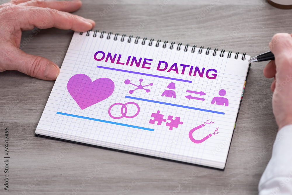 Online dating concept on a notepad Online dating concept on a notepad