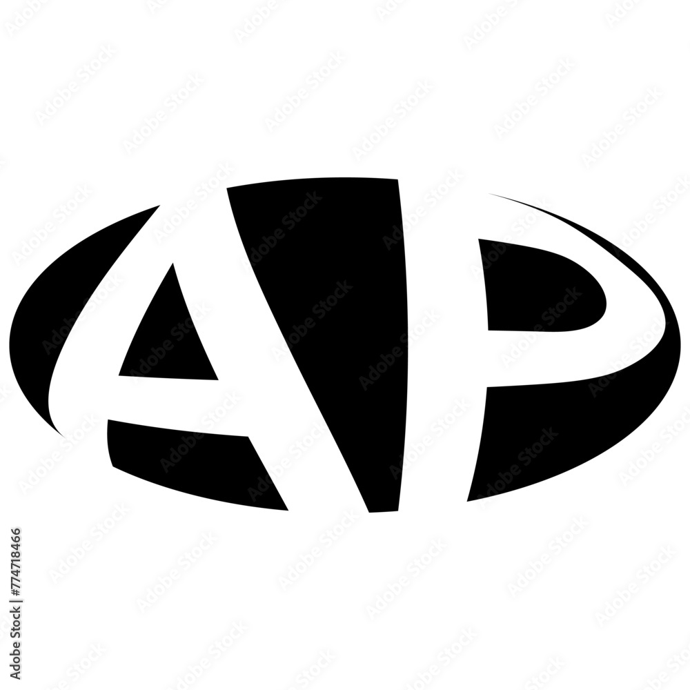 Oval logo double letter A, P two letters ap pa Oval logo double letter A, P two letters ap pa