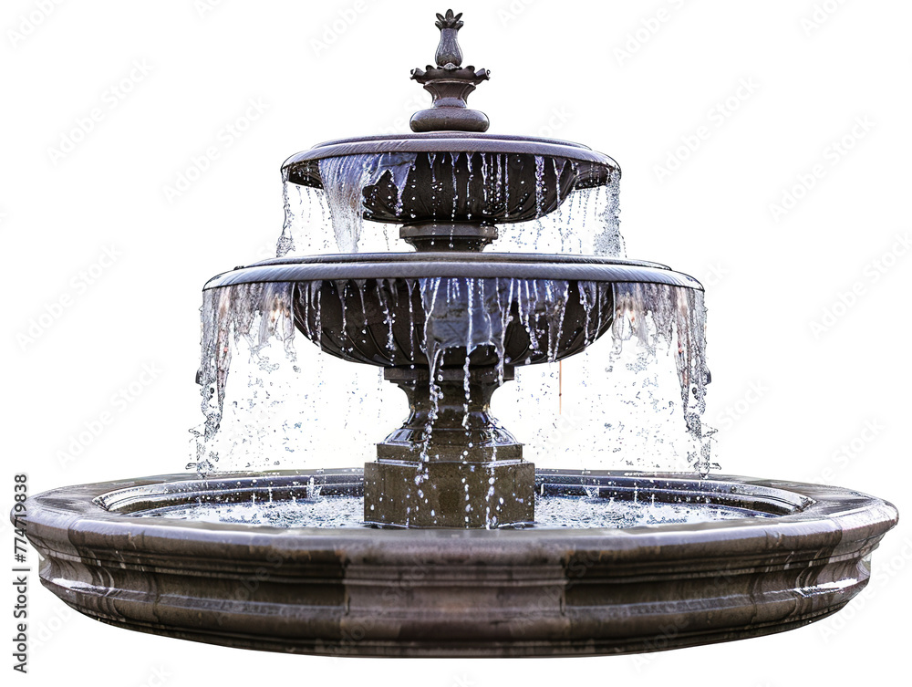 a photo of a fountain isolated on a white background PNG - obrazy, fototapety, plakaty 