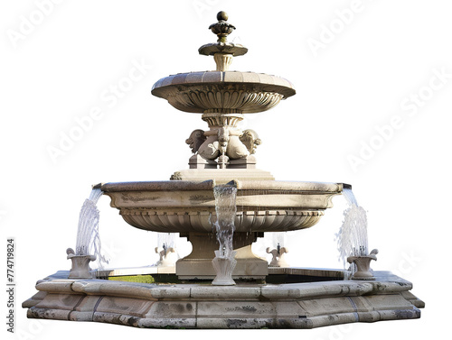 a photo of a fountain isolated on a white background PNG © JetHuynh