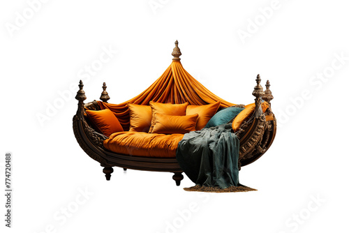 Diwan Bed on transparent background. photo