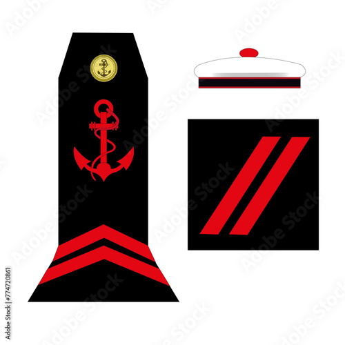 Galon de l'armée de la marine nationale française: Quartier-maître  de 2ème classe	