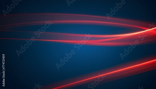 Abstract red light trail on blue background