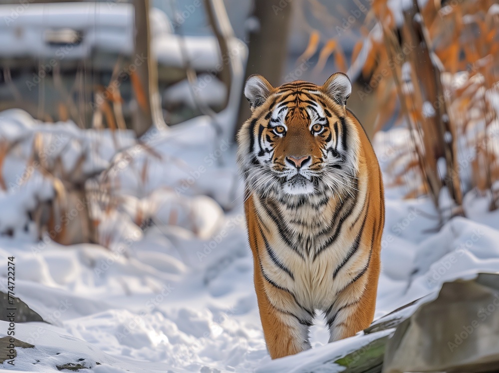 Obraz premium The Beauty of Siberian and Bengal Tigers in the Wild