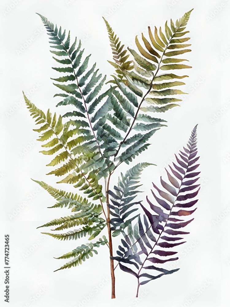 fern leaf isolated on white background