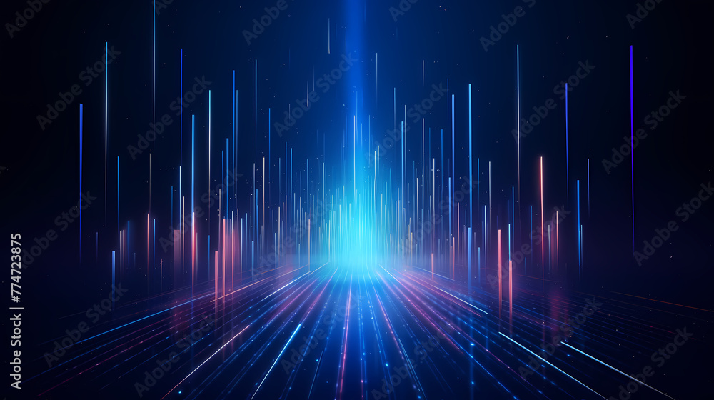 Lines extending forward and upwards, Internet technology background