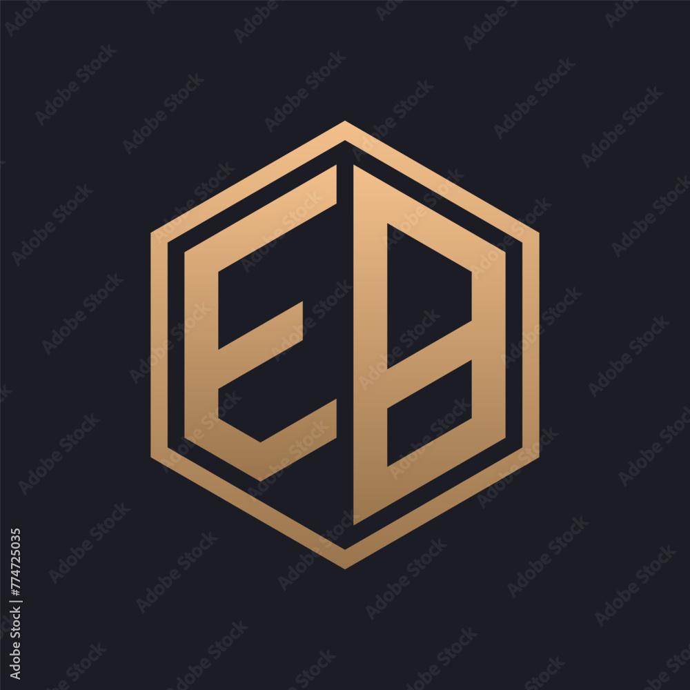 Elegant Hexagon Letter EB Logo Design. Initial Luxurious EB Logo Template Elegant Hexagon Letter EB Logo Design. Initial Luxurious EB Logo Template