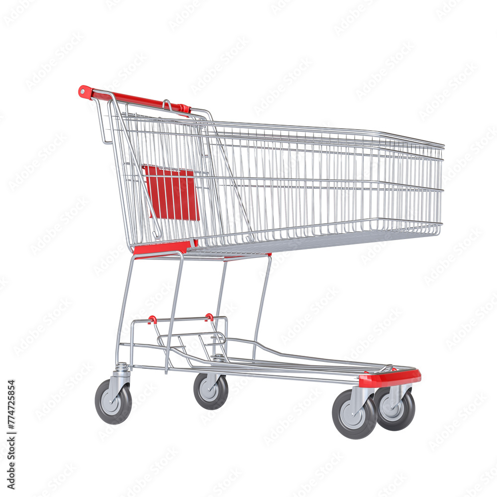 Empty shopping cart isolated on white Empty shopping cart isolated on white