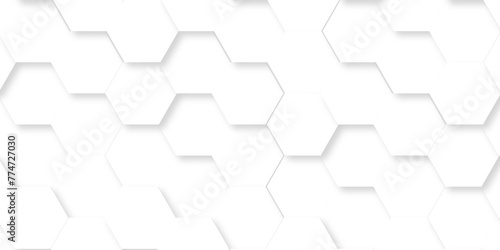 Abstract background with hexagonal geometric hexagon polygonal pattern background. 3d seamless bright white web cell and triangle abstract honeycomb background. white and gray backdrop wallpaper. photo