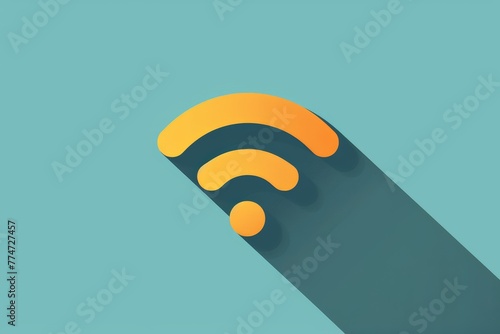 A Wi-Fi symbol is shown on a red background photo