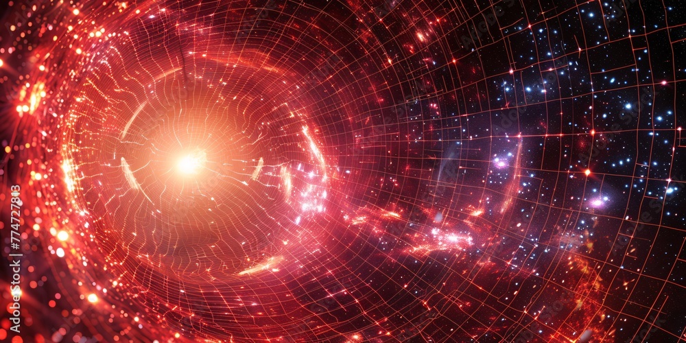 Fototapeta premium Galaxy Glow A Red Planetary Exploration Generative AI