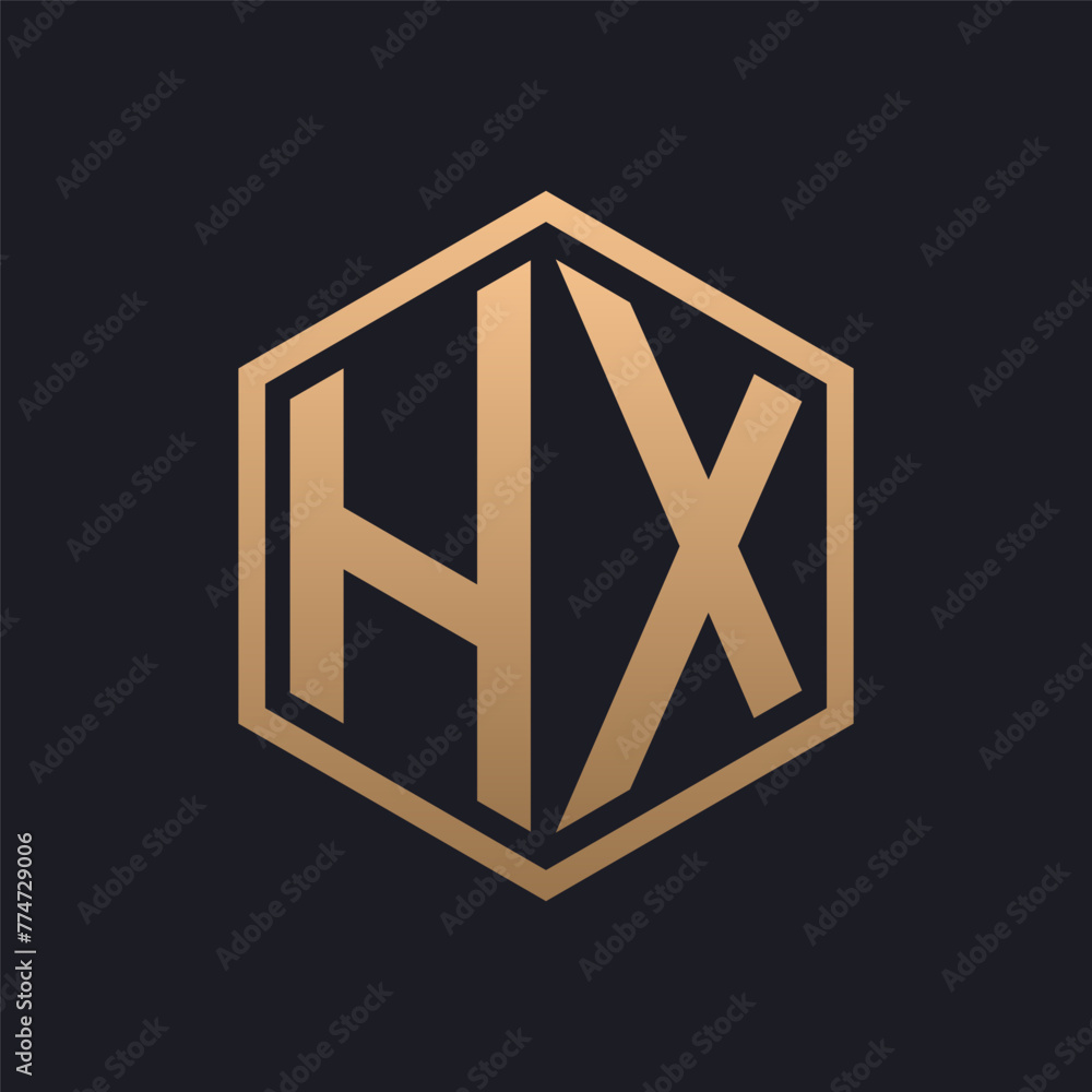 Elegant Hexagon Letter HX Logo Design. Initial Luxurious HX Logo Template Elegant Hexagon Letter HX Logo Design. Initial Luxurious HX Logo Template