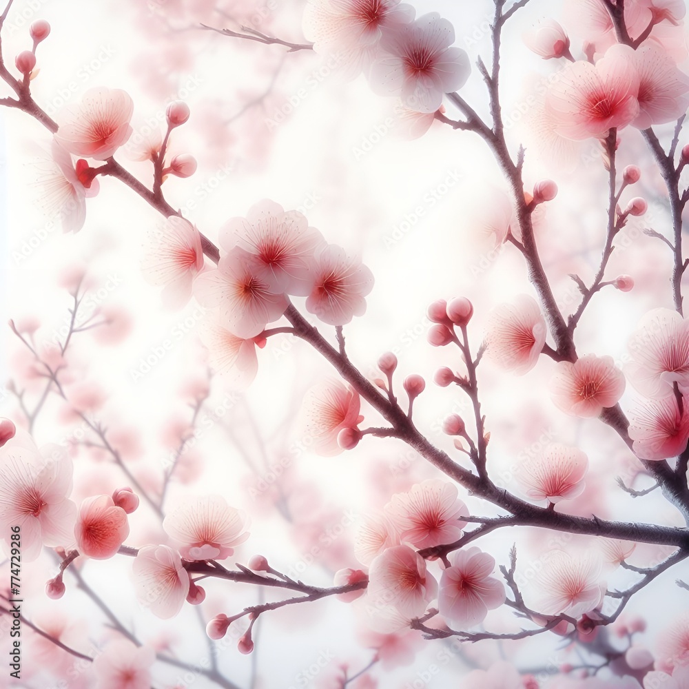 Obraz premium Cherry Blossom Background Illustration