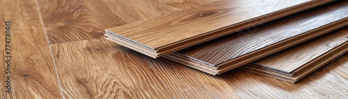 Detail of laminate flooring installation, the foundation of any home improvement project