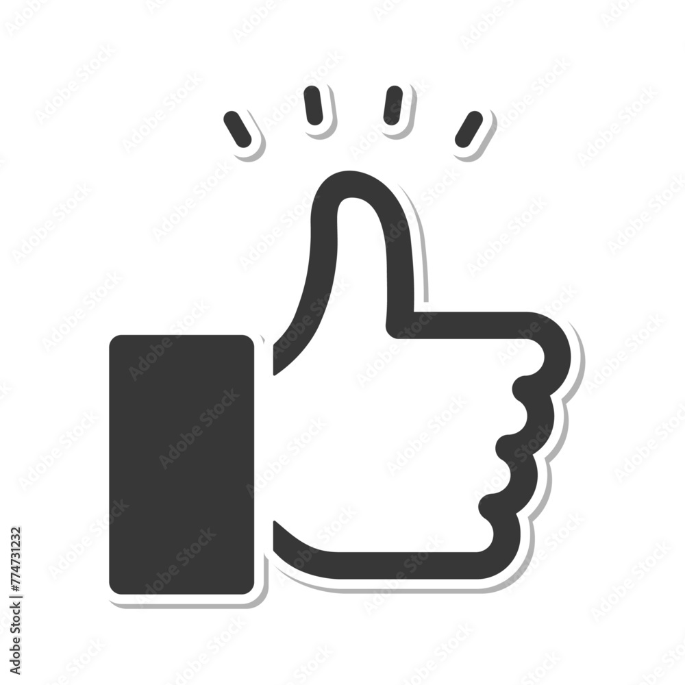 いいね!マークのステッカー風の黒いアイコン - 白フチと影付きのGOOD・LIKE・高評価の素材
いいね!マークのステッカー風の黒いアイコン - 白フチと影付きのGOOD・LIKE・高評価の素材