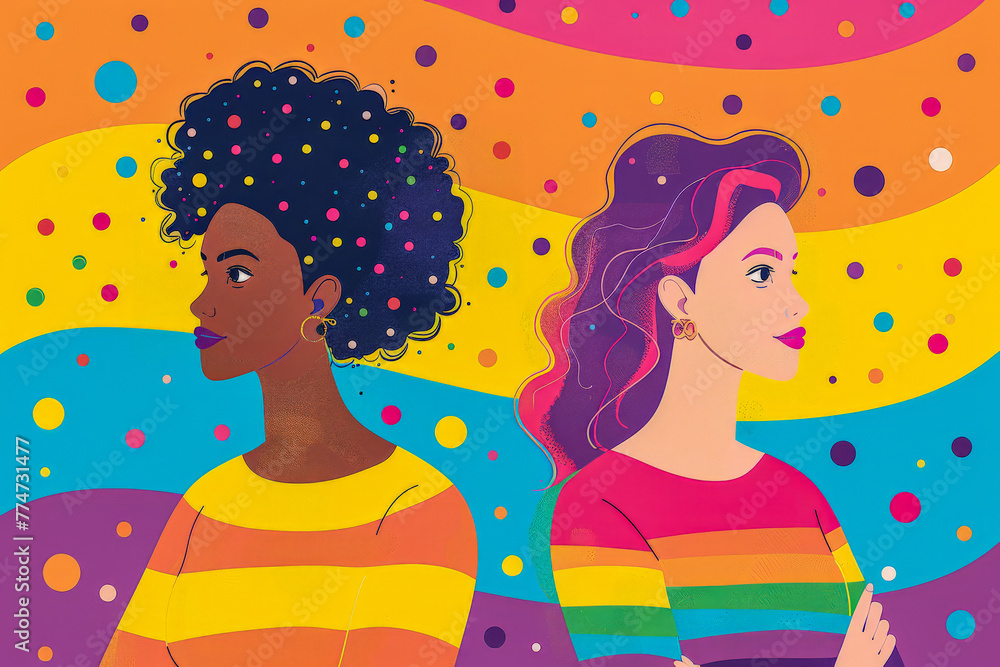 Colorful vibrant lgbt community pride celebration. Concept illustration on lgbt community. Colorful vibrant lgbt community pride celebration. Concept illustration on lgbt community.