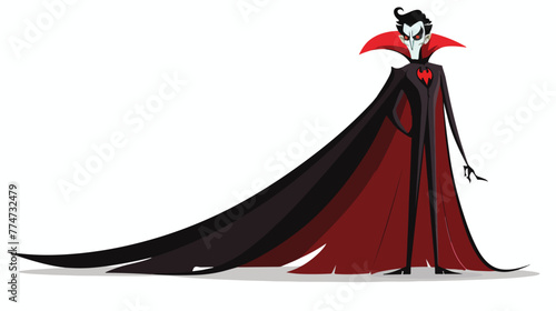 Cartoon vampire Flat vector isolated on white background
