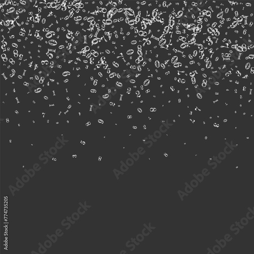 Falling numbers. Math study concept with flying