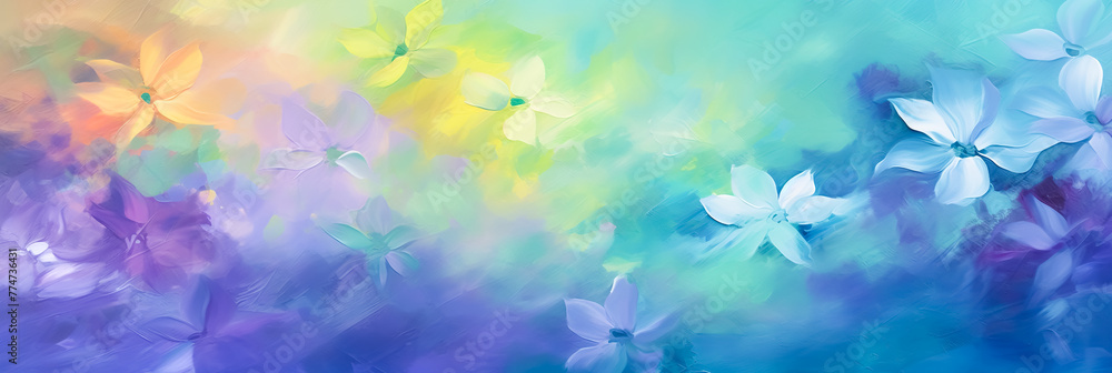 Abstract painting oil or acrylic of flower blooming with brush stroke  grunge style.for background wallpaper design