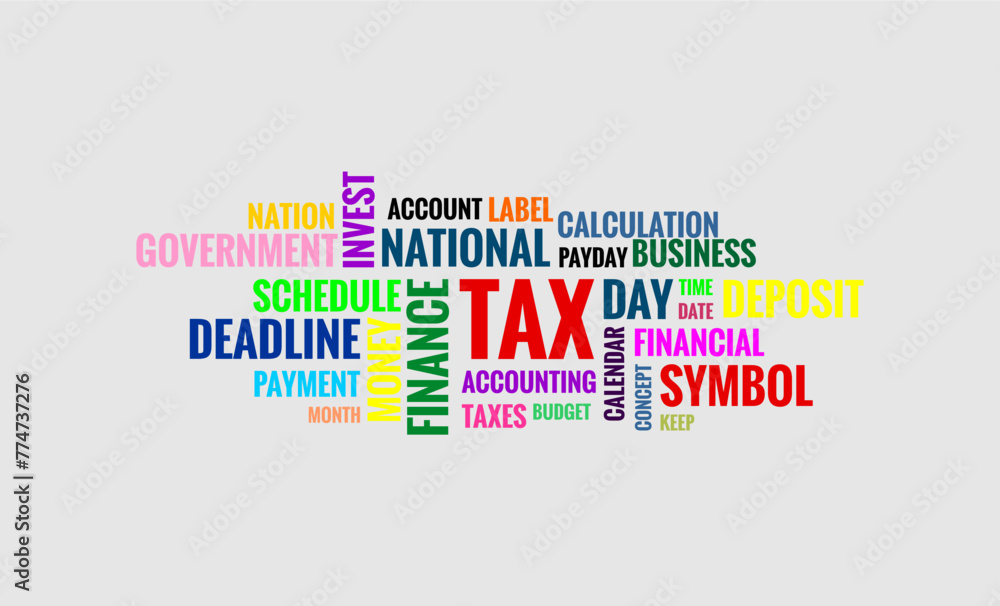 Obraz premium National Tax Day Vector Illustration. Holiday concept. Template for background, banner, card, poster, t-shirt with text inscription
