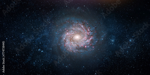Fototapeta Naklejka Na Ścianę i Meble -  Space scene with stars in the galaxy. Panorama. Universe filled with stars, nebula and galaxy,. Elements of this image furnished by NASA.