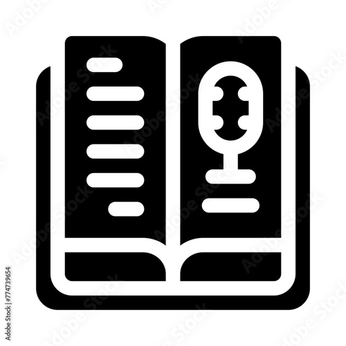 audio book glyph icon
