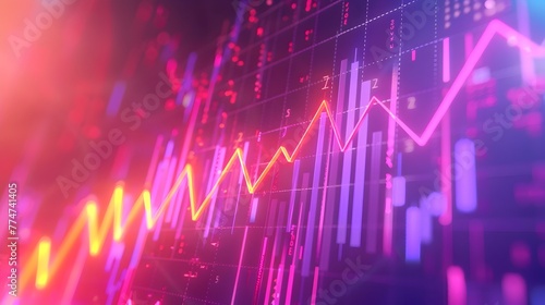 Futuristic Financial Data Chart Showcasing Successful Trading and Market Growth generative ai