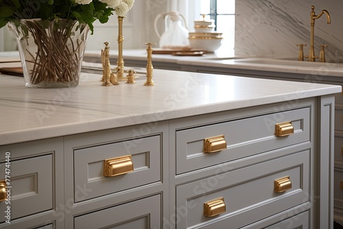 Brass Hardware Brilliance: Timeless Classic Kitchen Designs with Enduring Appeal © Michael