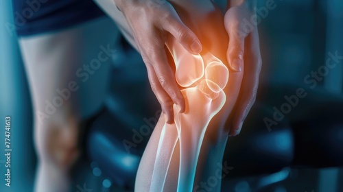 Knee pain. human suffering from knee pain. Health care and medical concept