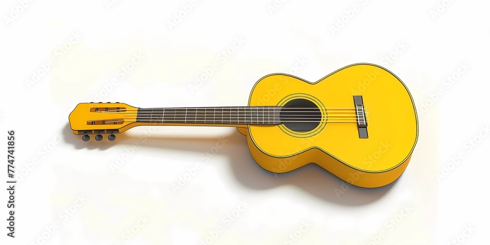 stock image of a guitar on a simple isolated background, and an image