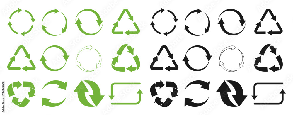 Recycle vector icons. Recycle sign or symbol Recycle vector icons. Recycle sign or symbol