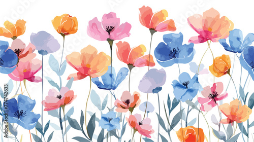 Fashion garden background watercolor pattern flower