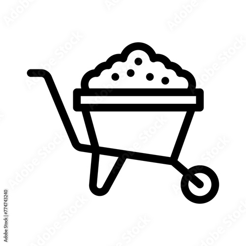 wheelbarrow line icon