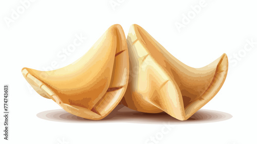 Fortune cookie on table Flat vector 