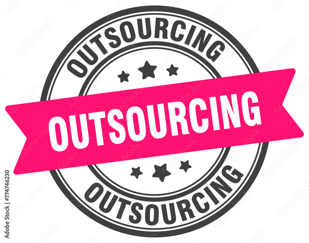 outsourcing stamp. outsourcing label on transparent background. round sign