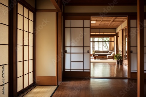 Sliding Shoji Doors & Tatami Floors: Traditional Japanese Hallway Inspiration with Bamboo Accents