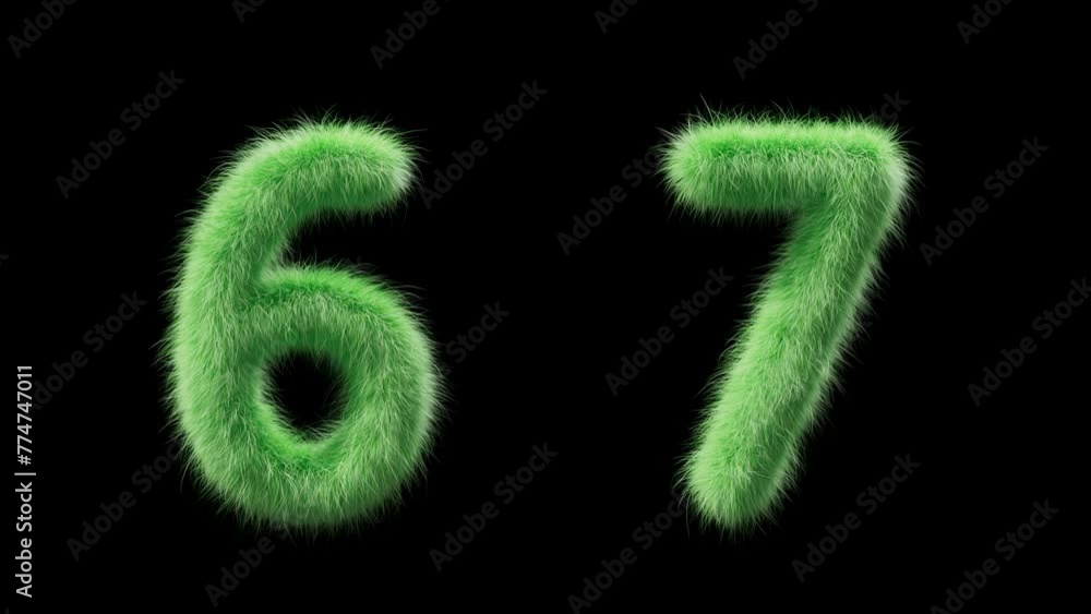 3D animation grassy numbers 6 and 7. Sign in the style of field grass. The file contains an Alpha Channel. ProRes4 RGBA 3D animation grassy numbers 6 and 7. Sign in the style of field grass. The file contains an Alpha Channel. ProRes4 RGBA