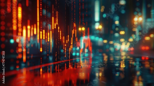 Stock market chart lines  financial graph on technology abstract background represent financial crisis  financial meltdown. Technology concept  trading market concept.  