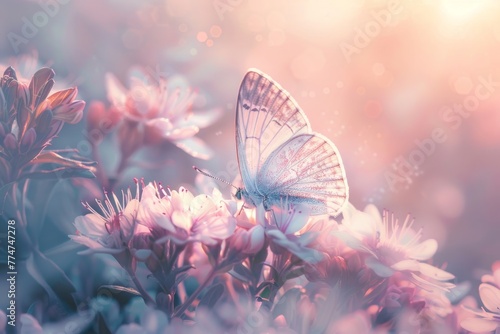 Butterfly Perched on Flower in Field © Rene Grycner
