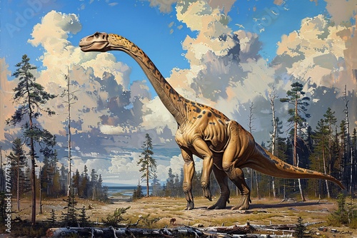 A majestic T-Rex stands tall in the wild  capturing the essence of the Jurassic era Generative AI