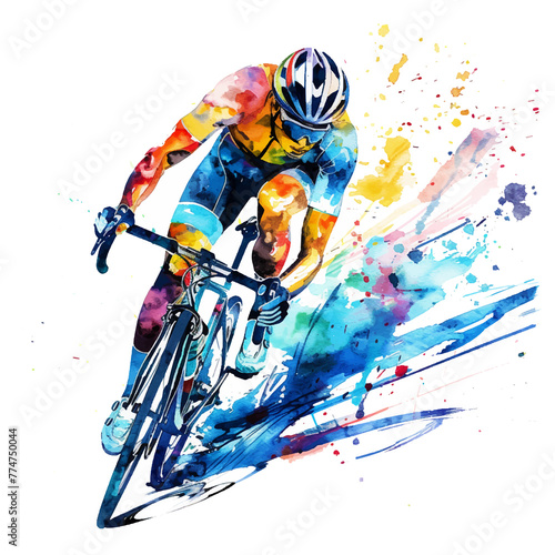 Cycling watercolor paint 