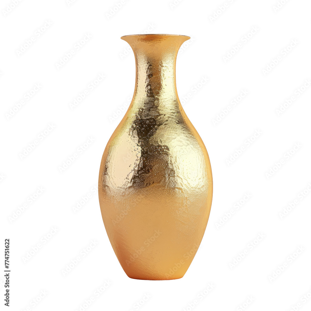 Gold vase against Transparent Background Gold vase against Transparent Background