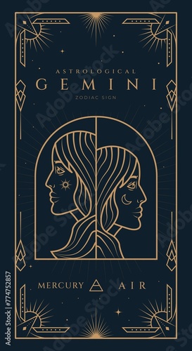 Gemini Signs Symbol Zodiac Illustration