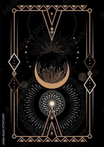 Magical Celestial Interstellar Frame Illustration 11