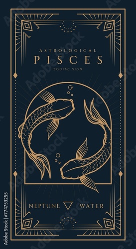 Pisces Signs Symbol Zodiac Illustration