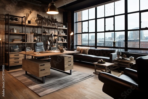 Stylish Urban Chic Loft Office Designs  Contemporary Furniture   Decor